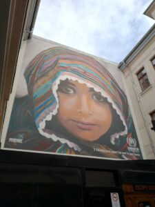 een van de mooie werken van de street art tour in Boedapest