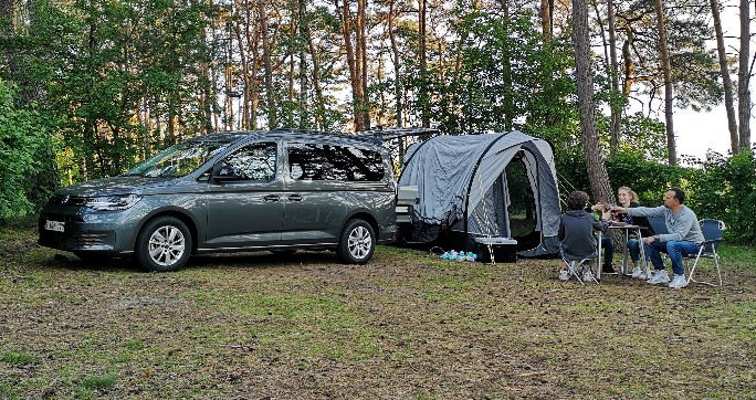 vw caddy california met zijtent